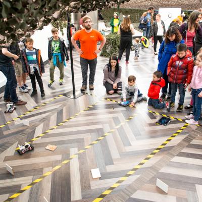 University of Derby Community day: Engagement with children, remote tablet-controlled cars